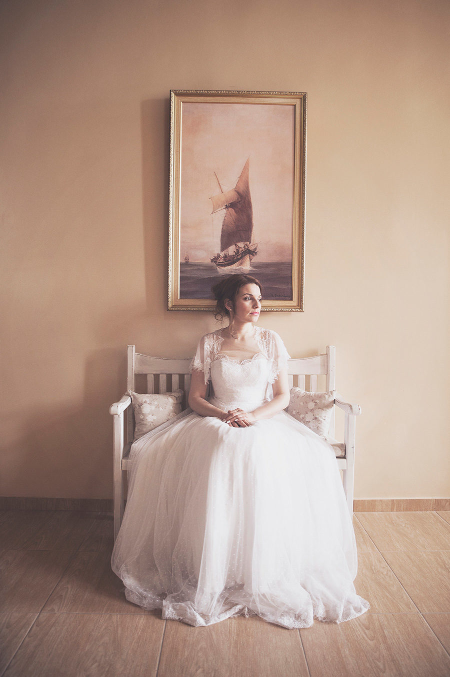 Bride's portrait. Vintage picture. chic and beautiful. Kampos, Chios, Greece , Alepa Katerina , Layer Photography