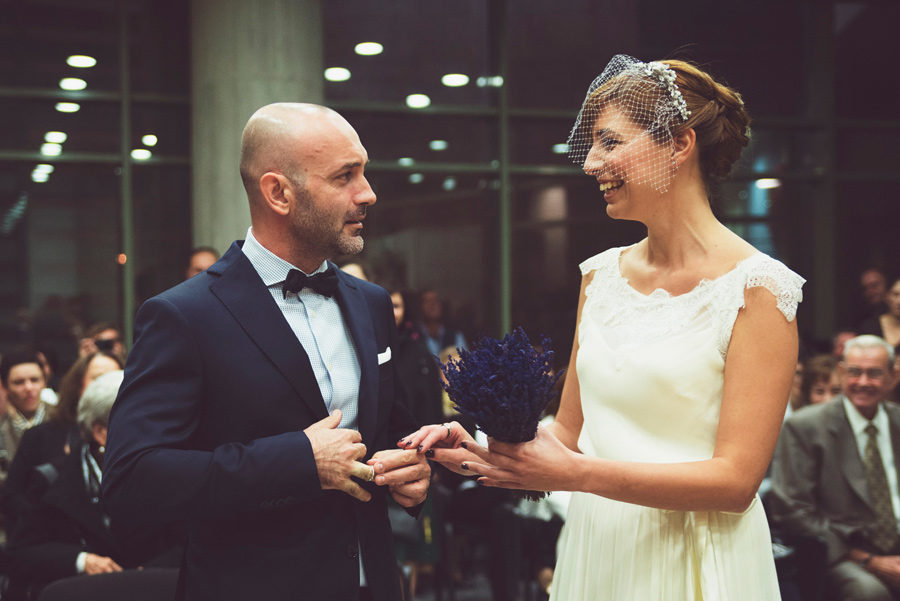 Town hall. Couple in love. Happy life, bride and groom. Wedding rings. Civil wedding in Thessaloniki, Greece