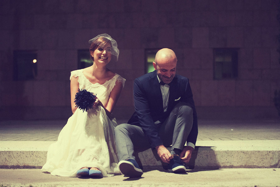 Love and married. Take a break after the wedding in the Town hall. Bride and Groom.Hapiness.Civil wedding in Thessaloniki,Greece . Katerina Alepa . Layer Photography