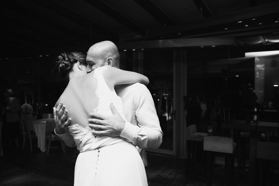 Hold me forever. The groom hug his love in the wedding party.Civil wedding in Thessaloniki