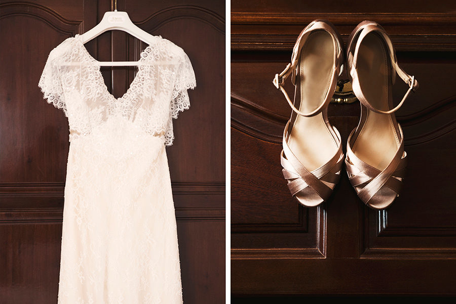 The wedding dress and the wedding shoes Portugal. Wedding . Bride preparation's. The bride make-up by herself. Portugal, Bride preparation. Alepa Katerina . Layer Photography