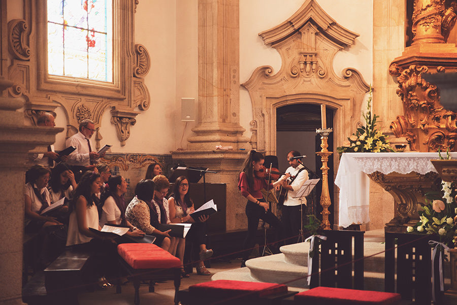 Church's Choir getting ready.wedding. Santuário de Nossa Senhora dos Remédios, Shrine of Our Lady of Remedies the cathedral in Lamego.Portugal. Layer Photography. Alepa Katerina